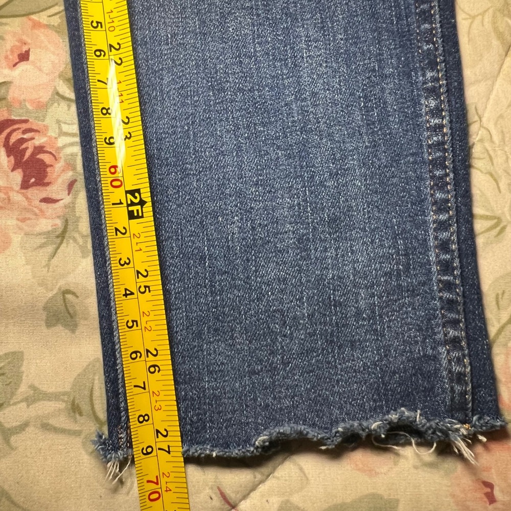Madewell 9 Mid-Rise Skinny Jeans Blue Raw Hem Denim Size 27 - Picture 11 of 12